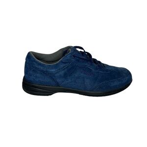 Propet Women's Size 9.5 Washable Walker Sneaker Slip-Resistant Blue Suede Shoe